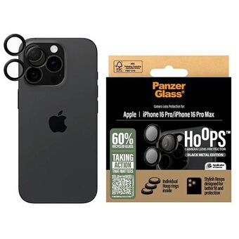 PanzerGlass Hoops Zwarte Lensbeschermer iPhone 16 Pro 6.3" / 16 Pro Max 6.9" 1284