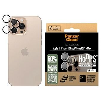 PanzerGlass Hoops Transparante Lensbeschermer iPhone 16 Pro 6.3" / 16 Pro Max 6.9" 1286