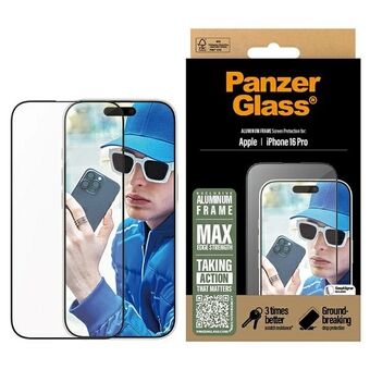 PanzerGlass Schermbeschermer Aluminium Frame iPhone 16 Pro 6.3" Ultra-Wide Fit 2850