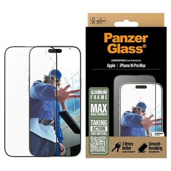 PanzerGlass Schermbeschermer Aluminium Frame iPhone 16 Pro Max 6,9" Ultra-Wide Fit 2852