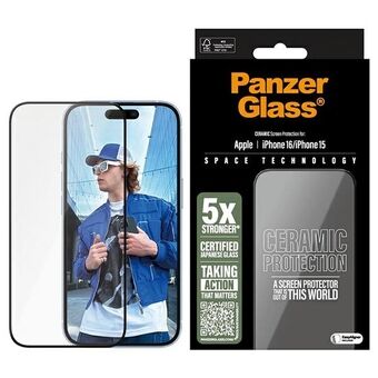 PanzerGlass Keramische Schermbeschermer iPhone 16 / 15  6.1" Ultra-Wide Fit 2853