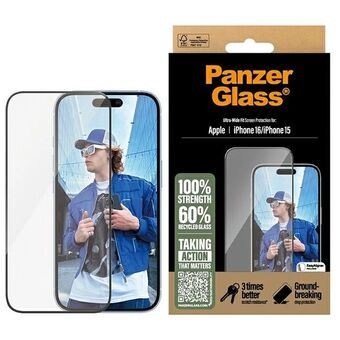 PanzerGlass Schermbeschermer iPhone 16 / 15 6.1" Ultra-Wide Fit 2861