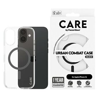 CARE by PanzerGlass Vlaggenschip Hoesje iPhone 16 6.1" zwart/black MagSafe 1345