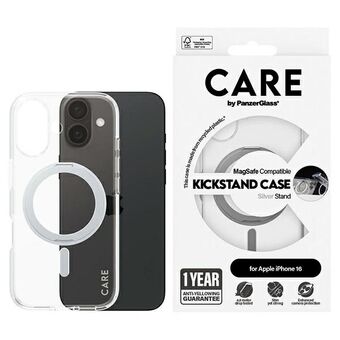 CARE by PanzerGlass Feature Kickstand Case iPhone 16 6.1" zilver/silver MagSafe 1325