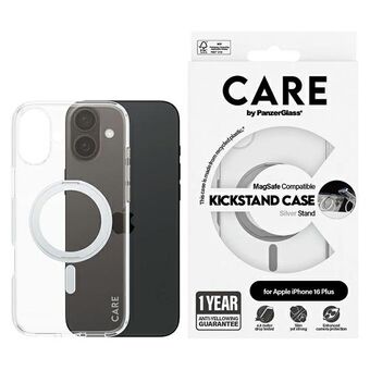 CARE by PanzerGlass Casing met Kickstand voor iPhone 16 Plus 6.7" zilver/silver MagSafe 1327