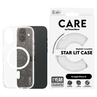 CARE by PanzerGlass Vlaggenschip Star Lit Hoesje iPhone 16 6,1" wit/white MagSafe 1341