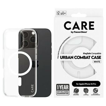 CARE by PanzerGlass Vlaggenschip Hoes iPhone 16 Pro 6.3" wit/white MagSafe 1338