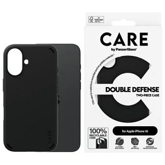 CARE by PanzerGlass Functie Dubbele Verdedigingshoes iPhone 16 6.1" zwart/black 1333