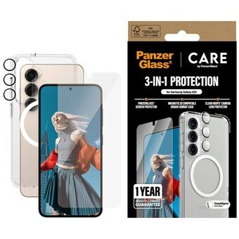 CARE by PanzerGlass beschermende set       Vlaggenschip 3-in-1 Hoesje+Glas+Lens voor Samsung Galaxy S25