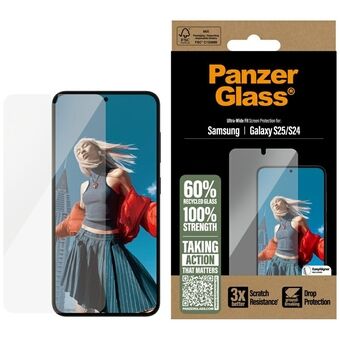 Gehard glas PanzerGlass Ultra-Wide Fit voor Samsung Galaxy S25