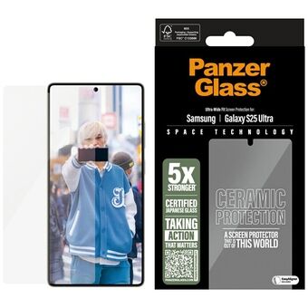 Keramisch glas PanzerGlass Ultra-Wide Fit voor Samsung Galaxy S25 Ultra keramisch