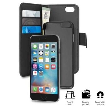 Puro Wallet Afneembare iPhone 7 2-in-1 zwart/black 8/SE 2020 / SE 2022 IPC747BOOKC3BLK