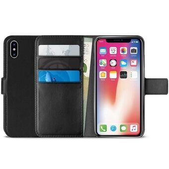 Puro Booklet Wallet iPhone Xr zwart met vakjes en standaard IPCX61BOOKC4BLK