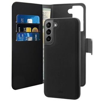 Puro Wallet Afneembare Samsung S22+ G906 2-in-1 zwart/black SGS22PBOOKC3BLK