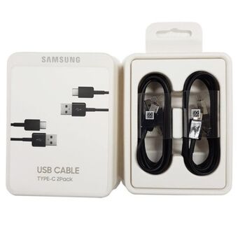 Kabel Samsung EP-DG930MB USB-C 2 stuks zwart/zwart.