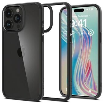 Etui Spigen Crystal Hybrid voor iPhone 15 Pro zwart/black