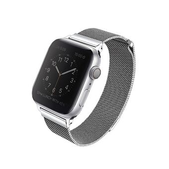 UNIQ band Dante Apple Watch Series 1/2/3/4/5/6/7/8/9/SE/SE2 38/40/41mm Roestvrij Staal zilver/sterling zilver