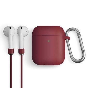 UNIQ hoesje Vencer AirPods 1/2 gen. Siliconen kastanjebruin/bordeaux kastanjebruin