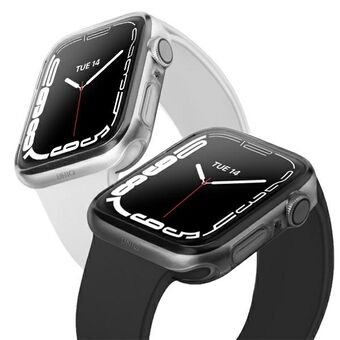 UNIQ etui Glase Apple Watch Series 7/8/9 45mm. Dubbelpakket transparant-rook/clear-smoke