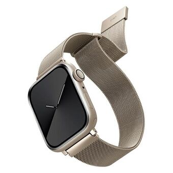 UNIQ riem Dante Apple Watch Series 1/2/3/4/5/6/7/8/9/SE/SE2 38/40/41mm Roestvrijstalen starlight