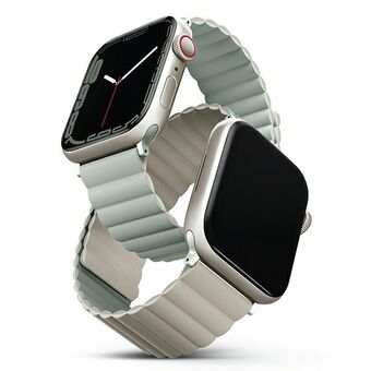 UNIQ band Revix Apple Watch Series 4/5/6/7/8 / SE / SE2 / Ultra 42/44/45mm. Omkeerbaar magnetisch szałwia-beige / salie-beige