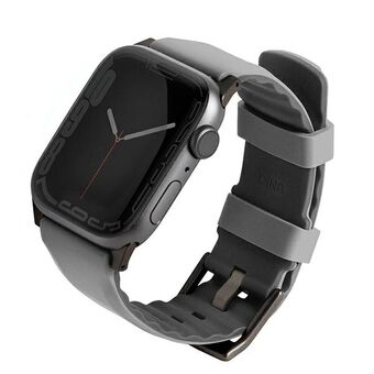 UNIQ band Linus Apple Watch Series 4/5/6/7/8 / SE / SE2 38/40 / 41mm. Airosoft Silicone grijs/krijtgrijs