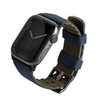 UNIQ band Linus Apple Watch Series 4/5/6/7/8 / SE / SE2 / Ultra 42/44/45mm. Airosoft Silicone blauw / nautisch blauw