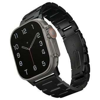 UNIQ riem Kopen voor Apple Watch 42/44/45/49mm Series 1/2/3/4/5/6/7/8/9/SE/SE2/Ultra/Ultra 2 Roestvrij Staal zwart/midnight black