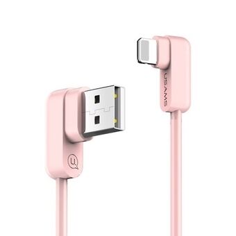 USAMS U-flow Lightning haakse kabel 1,2m 2A roze/roze IPUSBCY03 (US-SJ165)