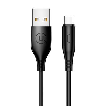 USAMS kabel U18 USB-C 2A snelladen 1m zwart/zwart SJ267USB01 (US-SJ267)