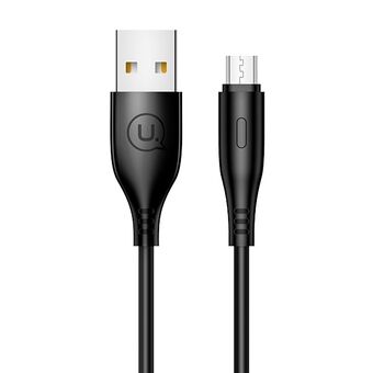 USAMS Kabel U18 microUSB 2A Snel opladen 1m zwart/zwart SJ268USB01 (US-SJ268)