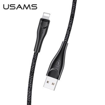 USAMS U41 zipped kabel 1m 2A zwart/zwart SJ391USB01 (US-SJ391) Snel opladen