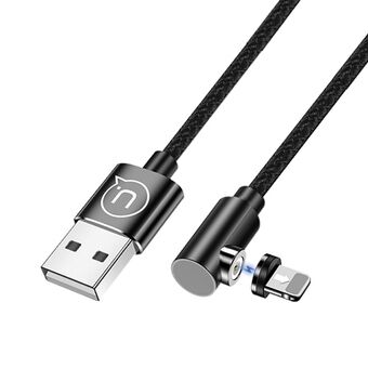 USAMS U54 gehoekte magnetische kabel 1m bliksem zwart / zwart SJ444USB01 (US-SJ444)