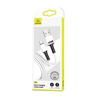 USAMS U52 microUSB 2A snellaadkabel 1m wit/wit SJ435USB01 (US-SJ435)