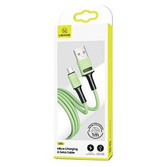 USAMS U52 microUSB 2A snellaadkabel 1m groen/groen SJ435USB02 (US-SJ435)