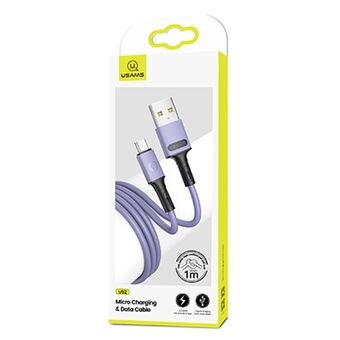 USAMS U52 microUSB 2A snellaadkabel 1m paars/paars SJ435USB04 (US-SJ435)