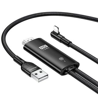 USAMS Kabel HDMI - Lightning U53 2m zwart/black SJ442HD01 (US-SJ442)