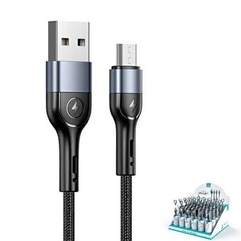 USAMS U55 2A micro-USB-kabel, 1 st. voor set U55 zwart / zwart 1m SJ450ZJ01 (US-SJ450) SJ450USBSG01