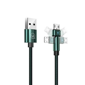 USAMS twisted kabel U60 2A microUSB groen/groen 1m SJ478USB02 (US-SJ478)