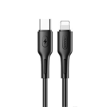 USAMS-kabel U43 USB-C naar Lightning 30W PD 1.2m zwart SJ406USB01 (US-SJ406)