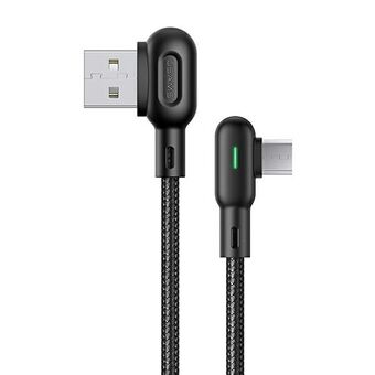 USAMS U57 MicroUSB kabel 1,2m 2A zwart/zwart SJ458USB01 (US-SJ458)