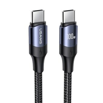 USAMS Kabel U71 USB-C naar USB-C 1,2m 100W PD Snel Opladen zwart/black SJ524USB01 (US-SJ524)