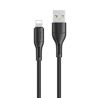 USAMS kabel U68 lightning 2A snelladend 1m zwart/zwart SJ500USB01 (US-SJ500)