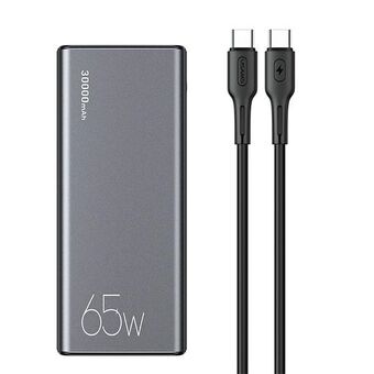 USAMS Powerbank PB59 30000mAh 65W 2xQC3.0+PD Snelladen zwart/black CMXLOGTC01 (US-CD165) + USB-C-naar-USB-C kabel