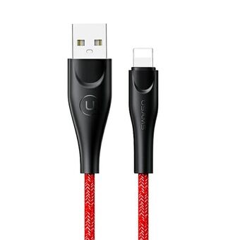 USAMS U41 zip-kabel 1m 2A rood / rood SJ391USB02 (US-SJ391) Snel opladen