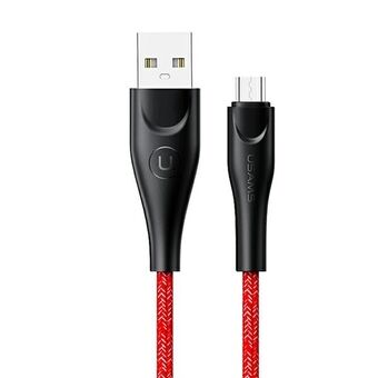 USAMS U41 microUSB-kabel 1m 2A rood / rood SJ393USB02 (US-SJ393) Snel opladen