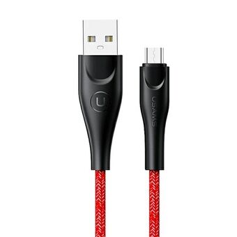 USAMS U41 microUSB kabel 2m 2A rood/rood SJ396USB02 (US-SJ396) Snel opladen