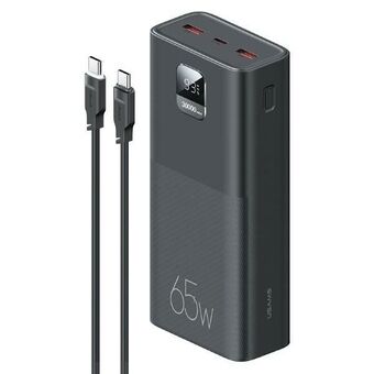 USAMS Powerbank PB68 30000mAh 65W QC3.0+PD Snelladen + kabel USB-C/USB-C 100W zwart ATXLOGTCTG01 (US-CD185)