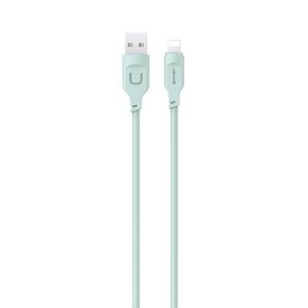 USAMS Lightning kabel Snel opladen 2.4A Lithe Series 1.2m groen/groen SJ565USB04 (US-SJ565)