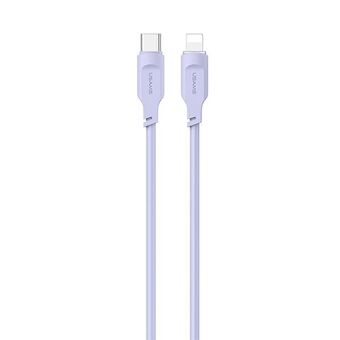 USAMS USB-C naar Lightning PD snellaadkabel 1,2 m 20 W Lithe Series paars/paars SJ566USB03 (US-SJ566)